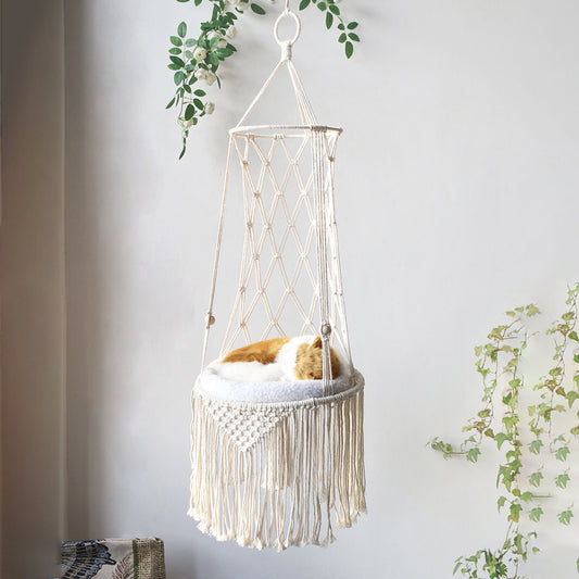 Macrame Hanging and Swing Cat Bed