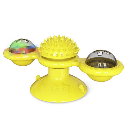 Rotating Cat Windmill Toy - Scratcher, Teeth Cleaner, Fun!